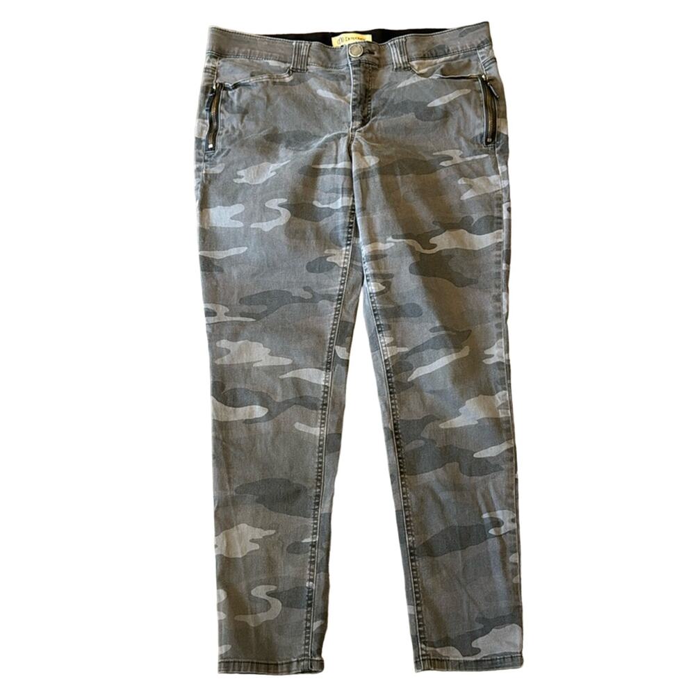 Democracy Women's AbSolution Camo Print Skinny Jean Gray Size 14